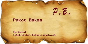 Pakot Baksa névjegykártya